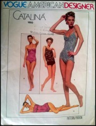 1893 VOGUE CATALINA 1 AND 2 PIECE SWIMSUITS PATTERN UNCUT SIZE 10 FRENCH LANGUAGE